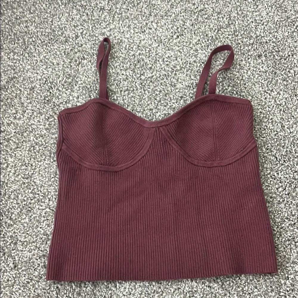 Madewell Women's Ribbed purple corset top excellent condition
